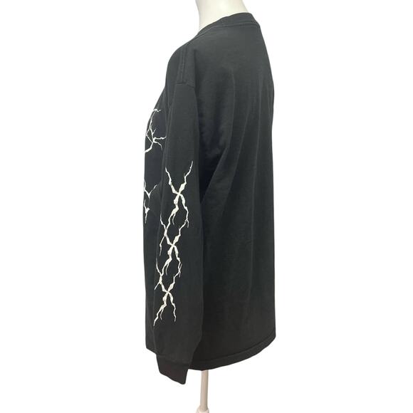 Bokeh Mens Large Wasting Away Cheshire Goblin Face Long Sleeve PolyCotton Tee - Picture 4 of 5